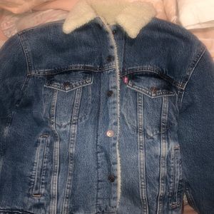 Levi's Blue Denim Sherpa-Lined Jean Jacket